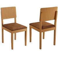 Conjunto 2 Cadeiras Jade 01 Verona Marrom Pés Em Madeira Jcm