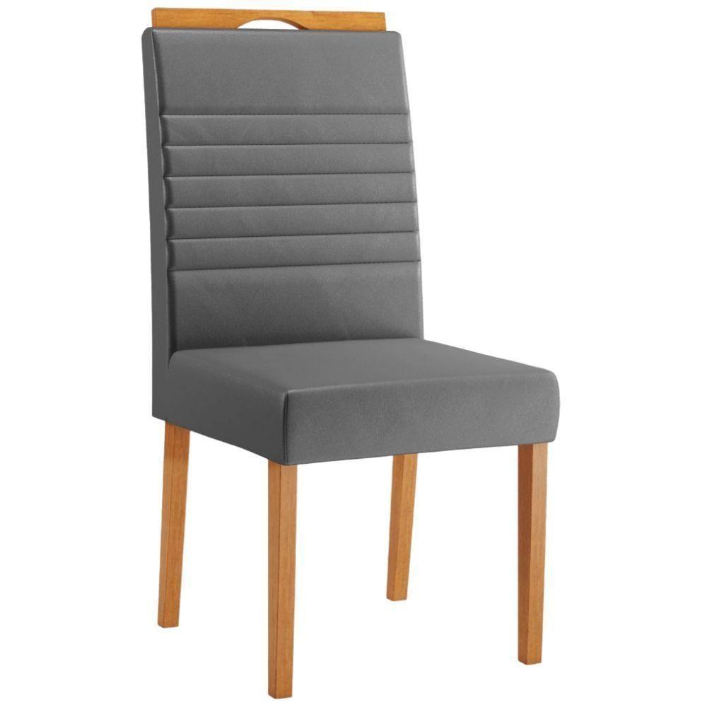 Conjunto 2 Cadeiras Horizonte Veludo Cinza Pés Em Madeira Jcm - 4