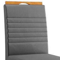 Conjunto 2 Cadeiras Horizonte Veludo Cinza Pés Em Madeira Jcm - 5