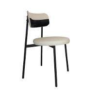 Cadeira Kyta Fixa C-4 Pés 50 X 44,7 X 83,8 Cm. Corriente Areia-courino Preto Corriente Areia-courino Preto - 1