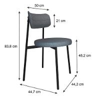 2 Unidades Cadeira Kyta Fixa C-4 Pés 50 X 44,7 X 83,8 Cm. Corriente Cinza Corriente Cinza - 6