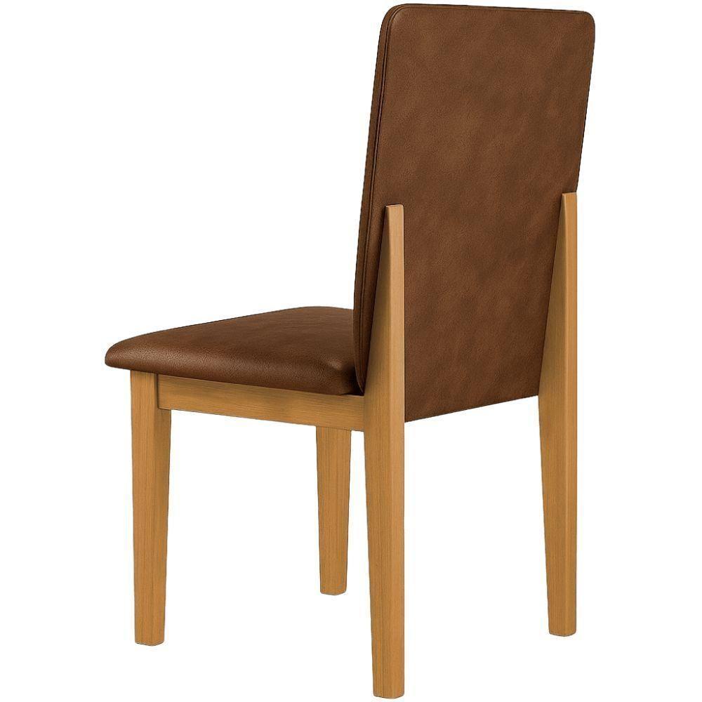 Conjunto 2 Cadeiras ágata Verona Marrom Com Botões Pés Em Madeira Jcm - 6