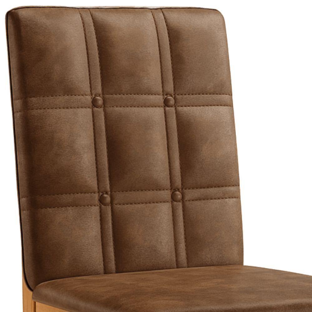 Conjunto 2 Cadeiras ágata Verona Marrom Com Botões Pés Em Madeira Jcm - 7