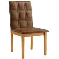 Conjunto 2 Cadeiras ágata Verona Marrom Com Botões Pés Em Madeira Jcm - 5