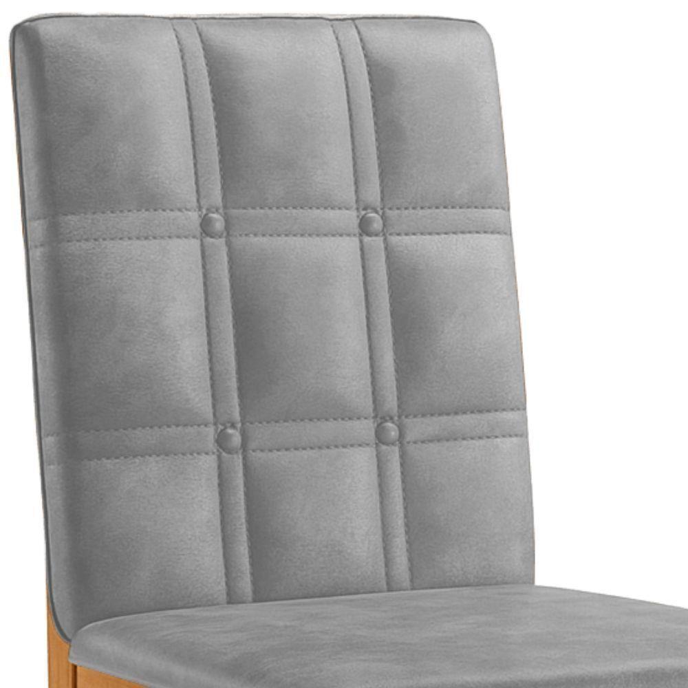 Conjunto 2 Cadeiras ágata Verona Grafite Com Botões Pés Em Madeira Jcm - 8