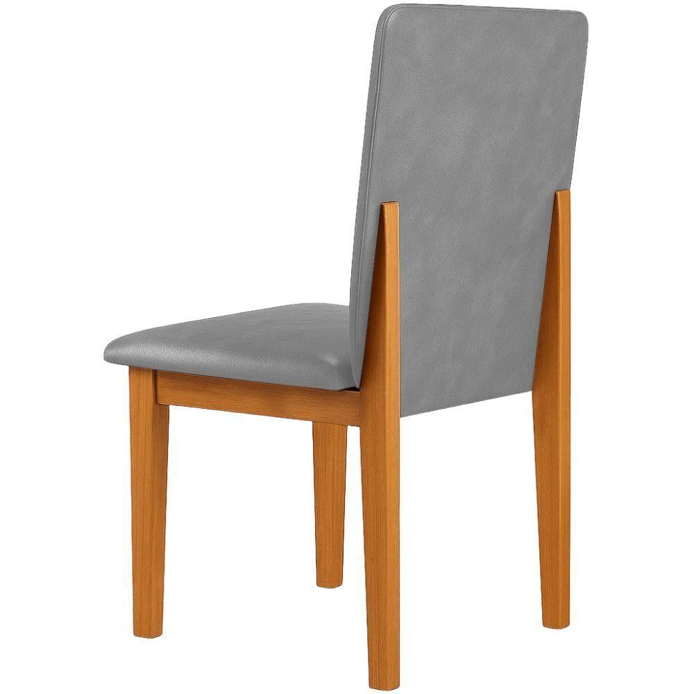 Conjunto 2 Cadeiras ágata Verona Grafite Com Botões Pés Em Madeira Jcm - 9