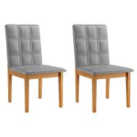 Conjunto 2 Cadeiras ágata Verona Grafite Com Botões Pés Em Madeira Jcm - 1