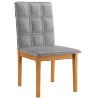 Conjunto 2 Cadeiras ágata Verona Grafite Com Botões Pés Em Madeira Jcm - 7