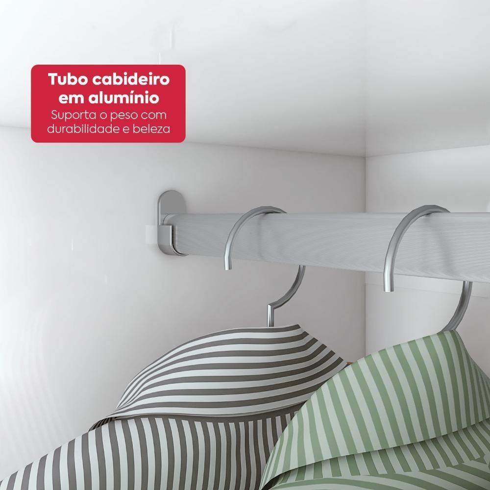 Guarda-roupa Casal 100% Mdf 3 Portas 6 Gavetas Vitta 2,70 Com Pés Branco - 6