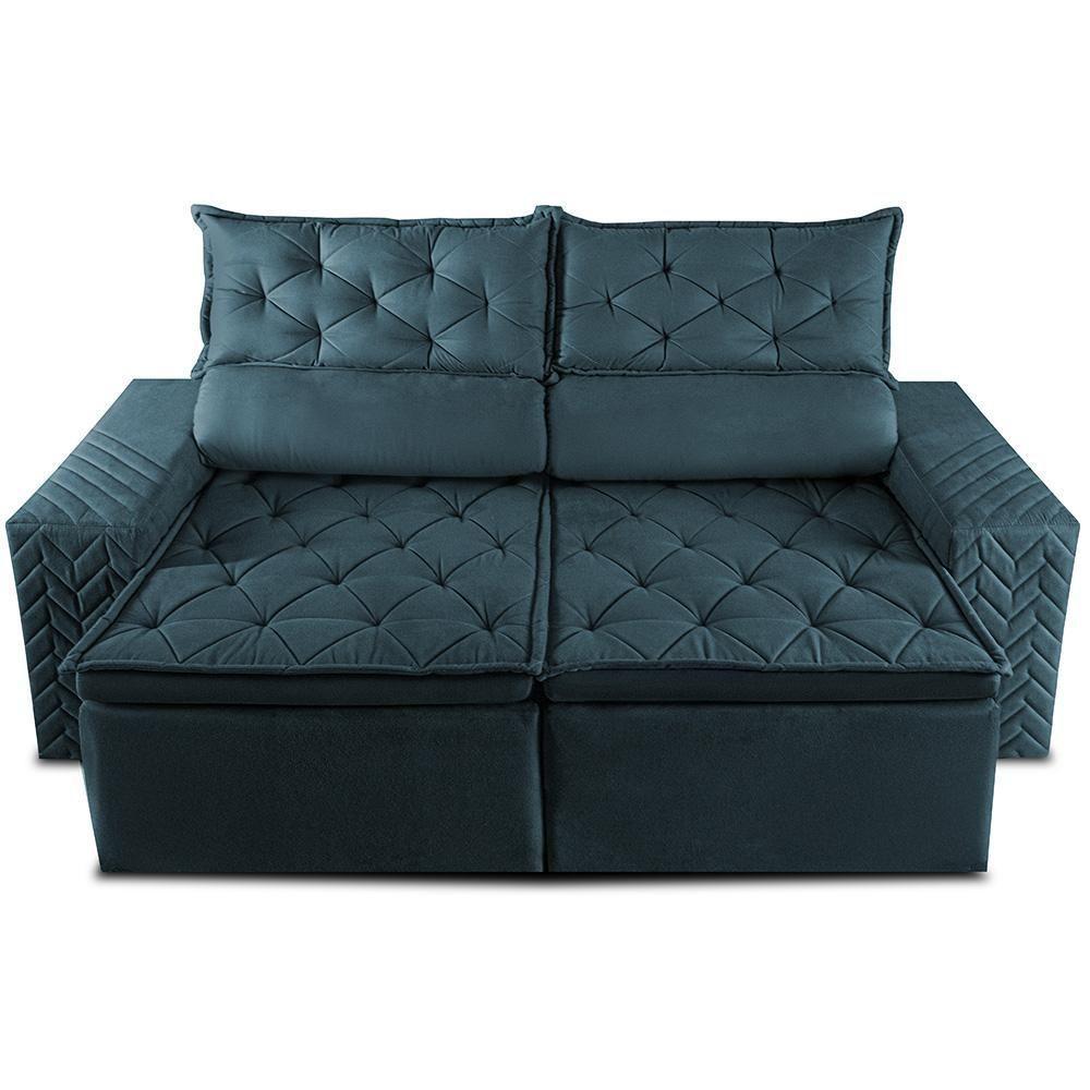 Sofá Retrátil E Reclinável 2,30m Essence Velusoft Petróleo Cama Inbox - 5