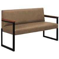 Conjunto 2 Sofás De 2 Lugares Niterói Couro Bege Em Metal Preto - 5