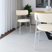 2 Unidades Cadeira Kyta Fixa C-4 Pés 50 X 44,7 X 83,8 Cm Pés Brancos. Corriente Palha Corriente Palha - 2