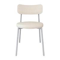 2 Unidades Cadeira Kyta Fixa C-4 Pés 50 X 44,7 X 83,8 Cm Pés Brancos. Corriente Palha Corriente Palha