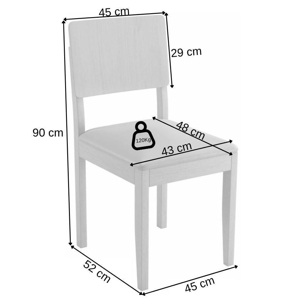 Conjunto 2 Cadeiras Jade 01 Verona Chocolate Pés Em Madeira Jcm - 3