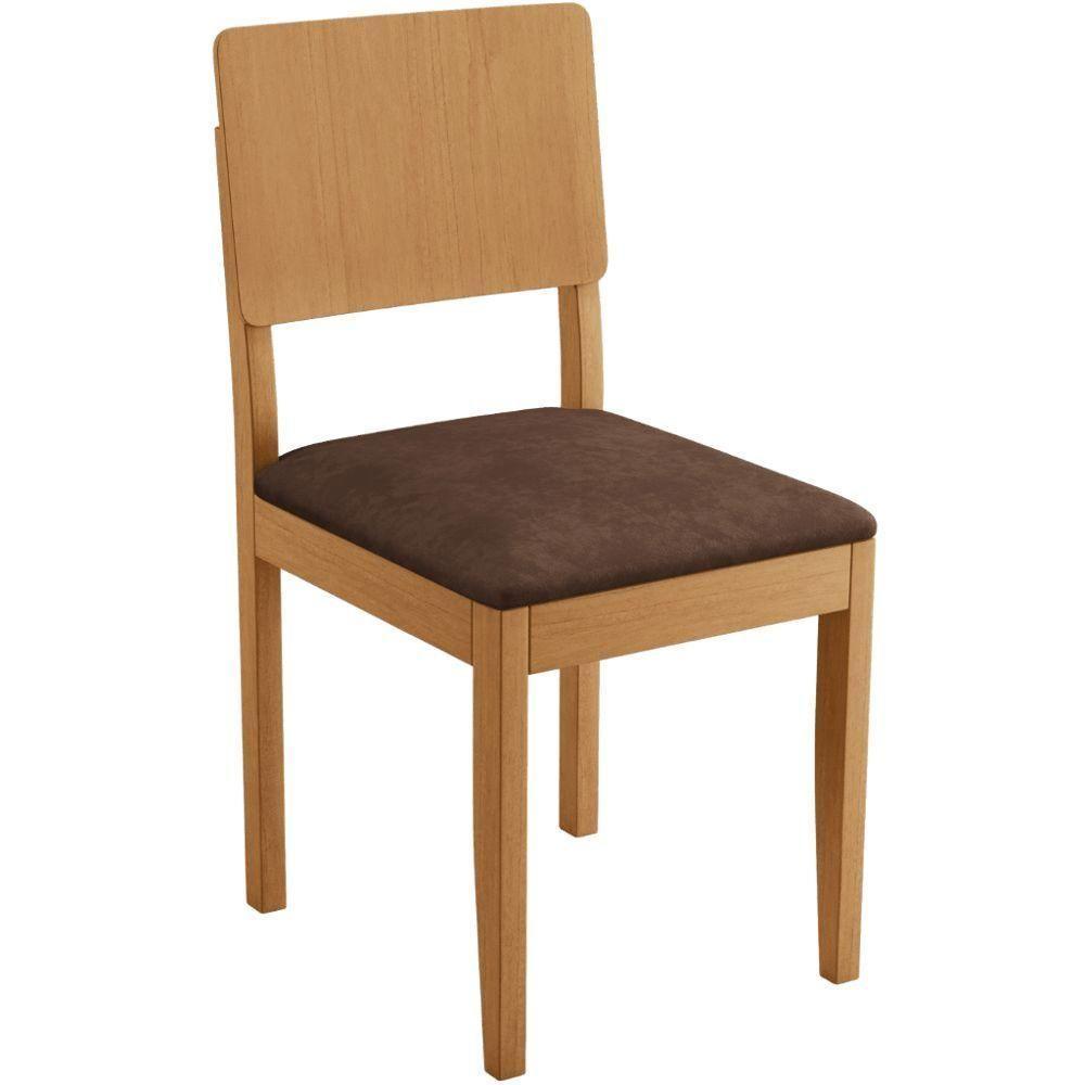 Conjunto 2 Cadeiras Jade 01 Verona Chocolate Pés Em Madeira Jcm - 5