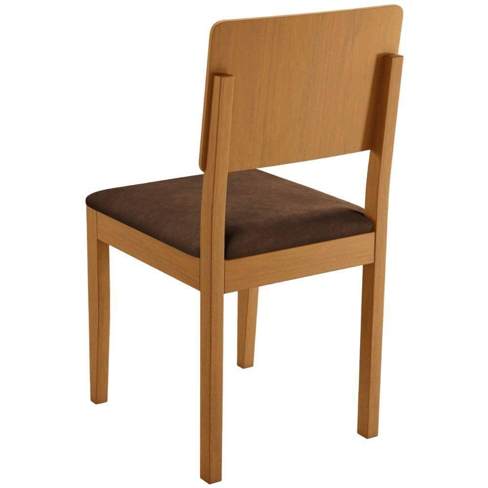 Conjunto 2 Cadeiras Jade 01 Verona Chocolate Pés Em Madeira Jcm - 6