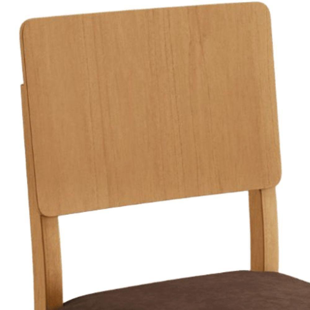 Conjunto 2 Cadeiras Jade 01 Verona Chocolate Pés Em Madeira Jcm - 7