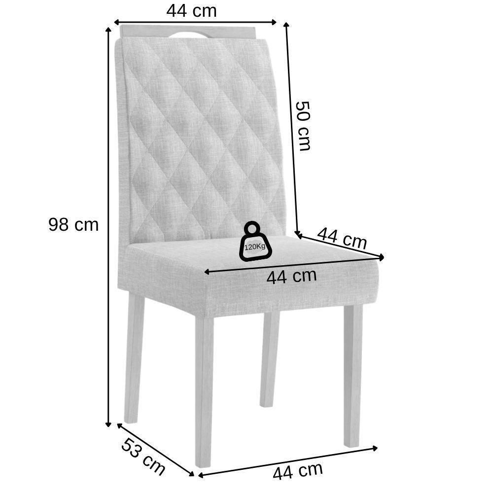 Conjunto 2 Cadeiras Rubi Veludo Bege Pés Em Madeira Jcm - 3