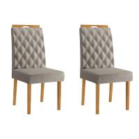 Conjunto 2 Cadeiras Rubi Veludo Bege Pés Em Madeira Jcm - 1