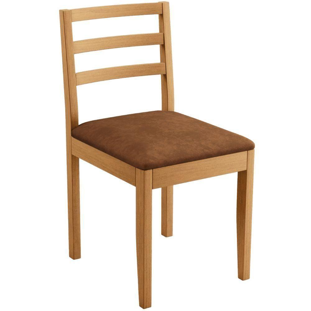 Conjunto 2 Cadeiras Jade 02 Verona Marrom Pés Em Madeira Jcm - 5