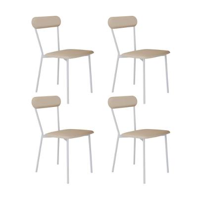 Cadeira Vintage Emília Fixa C-4 Pes 450 X 505 X 810 Mm C-4 Un. Pés Brancos. Cy.areia Light Areia Light City