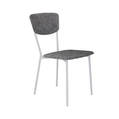 Cadeira Vintage Retrô Fixa C-4 Pés 425 X505 X 830 Mm C-1 Un. Pés Brancos. Cy.nevoa Prata Névoa Prata City