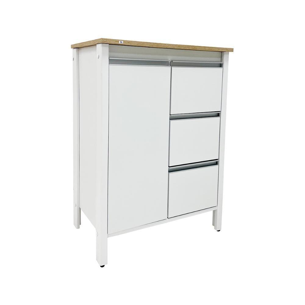 Gabinete Armário Banheiro Ditália 3 Gavetas Bn-08 Branco - 2