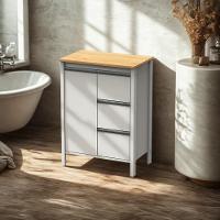 Gabinete Armário Banheiro Ditália 3 Gavetas Bn-08 Branco - 1