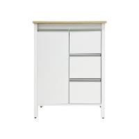 Gabinete Armário Banheiro Ditália 3 Gavetas Bn-08 Branco - 3