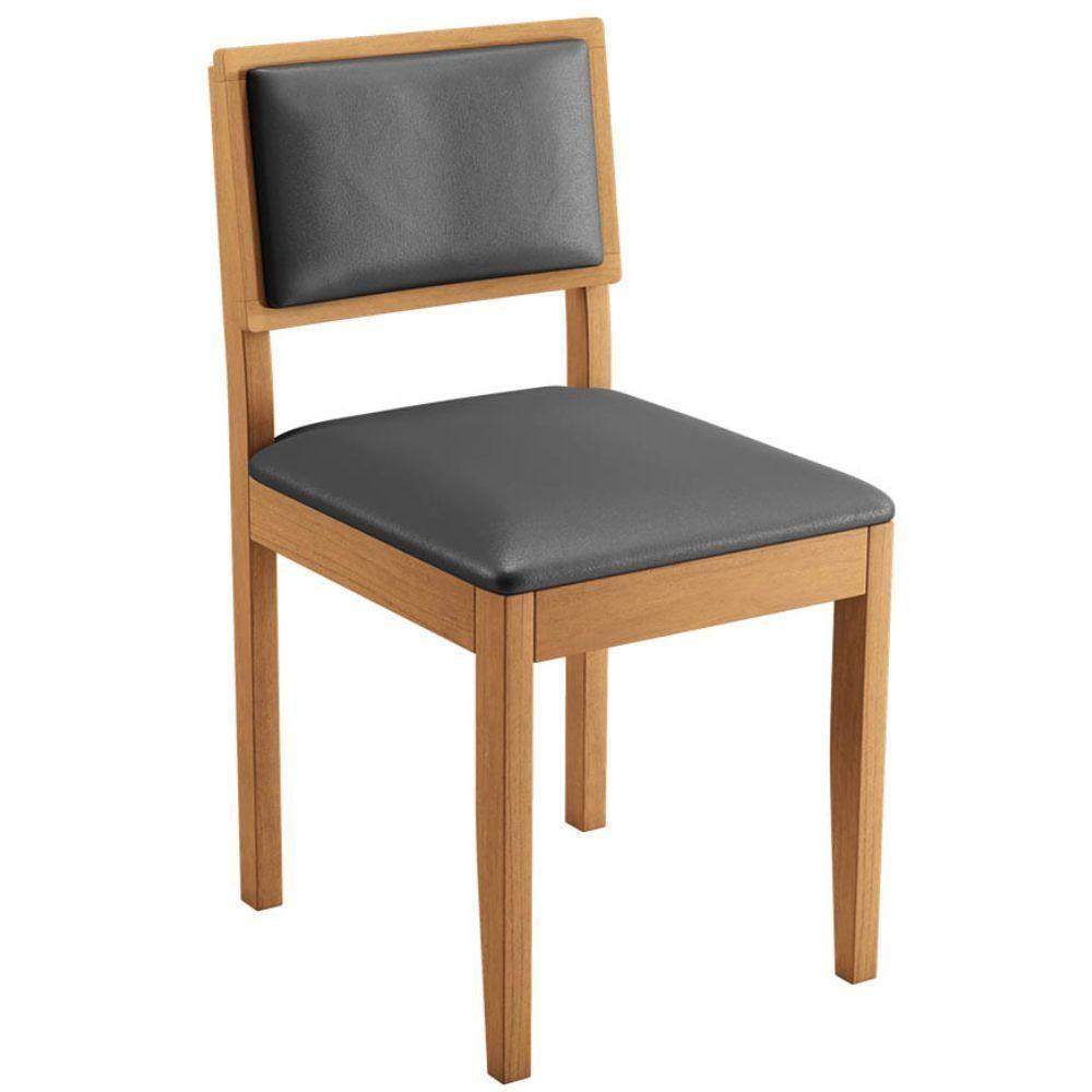 Conjunto 2 Cadeiras Jade 04 Veludo Cinza Pés Em Madeira Jcm - 5