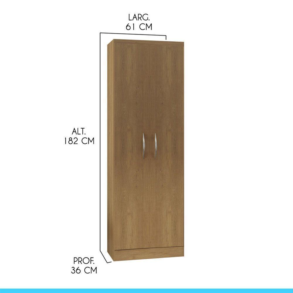 Armário Multiuso Com 2 Portas 61x182cm Mdp Menu Móveis Carvalho - 3