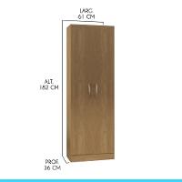 Armário Multiuso Com 2 Portas 61x182cm Mdp Menu Móveis Carvalho - 3