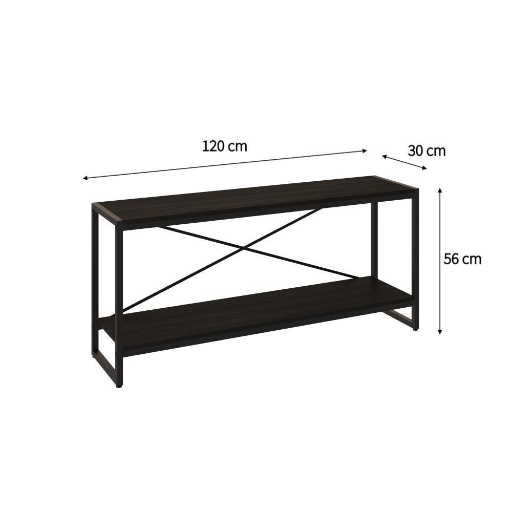Rack P-tv Dynamica 120x30x56cm C-02 Prateleiras Preto ônix - Est.preta Preto ônix - Est.preta - 6