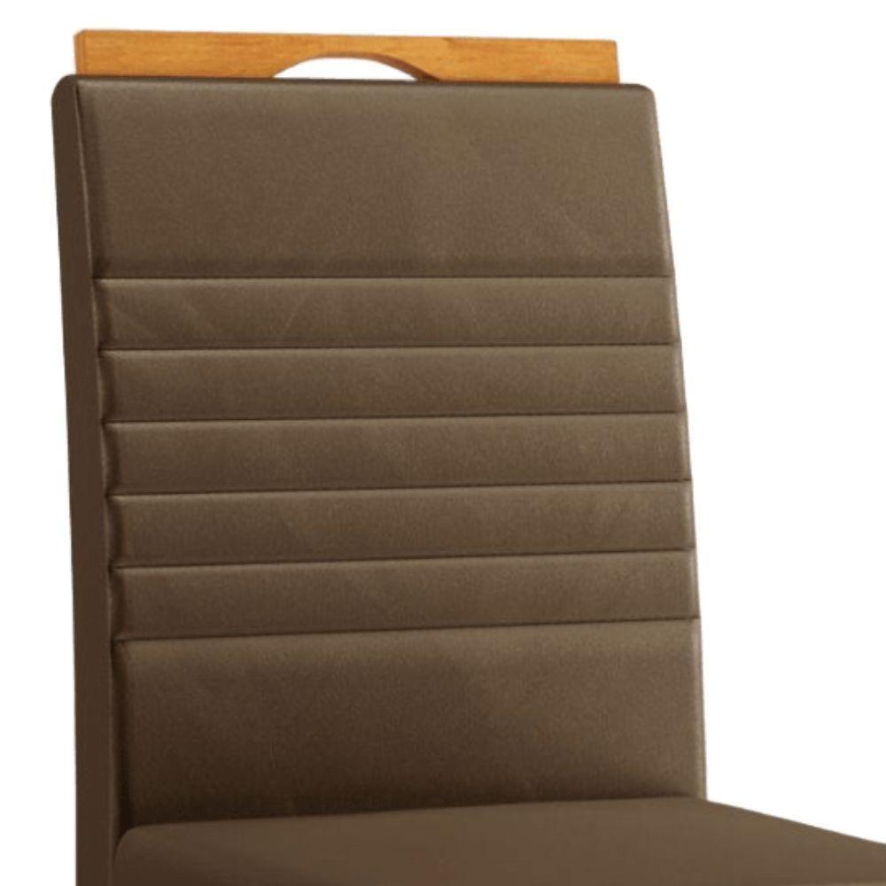 Conjunto 2 Cadeiras Horizonte Veludo Marrom Pés Em Madeira Jcm - 5