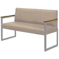 Conjunto 2 Sofás De 2 Lugares Niterói Couro Off White Em Metal Champanhe