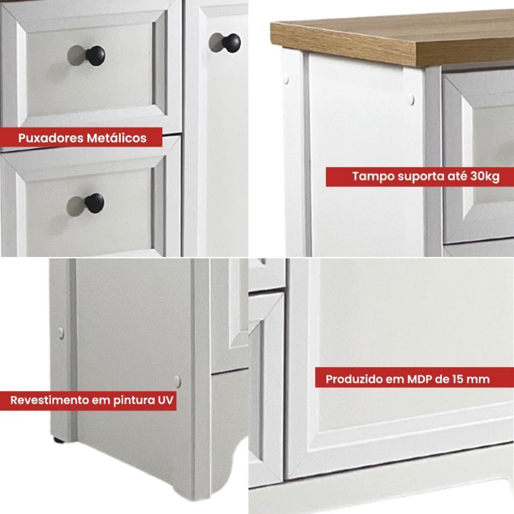 Gabinete Armário Banheiro Ditália Com Tampo Bn-05 Branco - 7