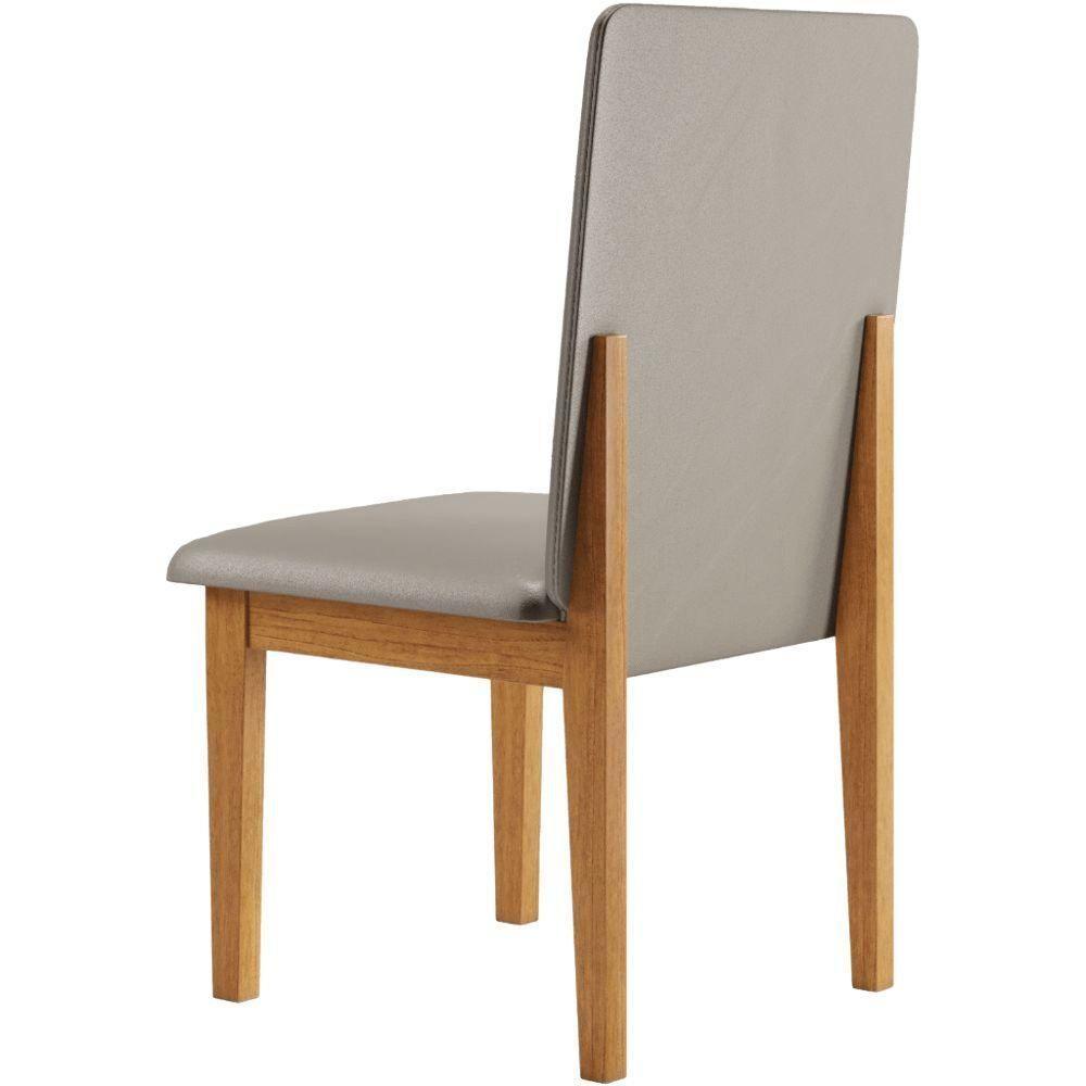 Conjunto 2 Cadeiras ágata Veludo Bege Pés Em Madeira Jcm - 6