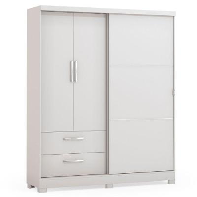 Guarda Roupa Casal 3 Portas 2 Gavetas 218x180 Cm C533 Kappesberg Branco