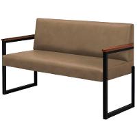 Conjunto Sofá 2 Lugares E 2 Poltronas Niterói Couro Bege Em Metal Preto - 5