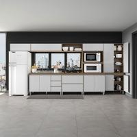 Armário Cozinha Modulado Completo 7 Peças Mdp Menu Móveis Branco - 1