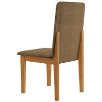 Conjunto 2 Cadeiras ágata Linho Marrom Com Botões Pés Em Madeira Jcm - 6