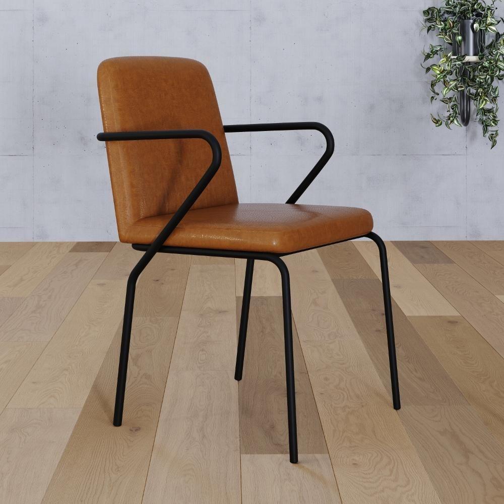 Cadeira Bloom Fixa C-4 Pes C-braco 490x580x850 Mm C-1 Un Courino Caramelo Courino Caramelo - 2