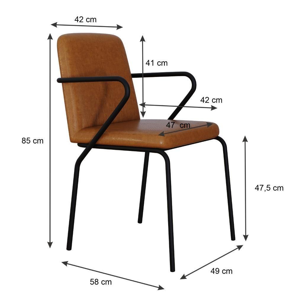 Cadeira Bloom Fixa C-4 Pes C-braco 490x580x850 Mm C-1 Un Courino Caramelo Courino Caramelo - 5