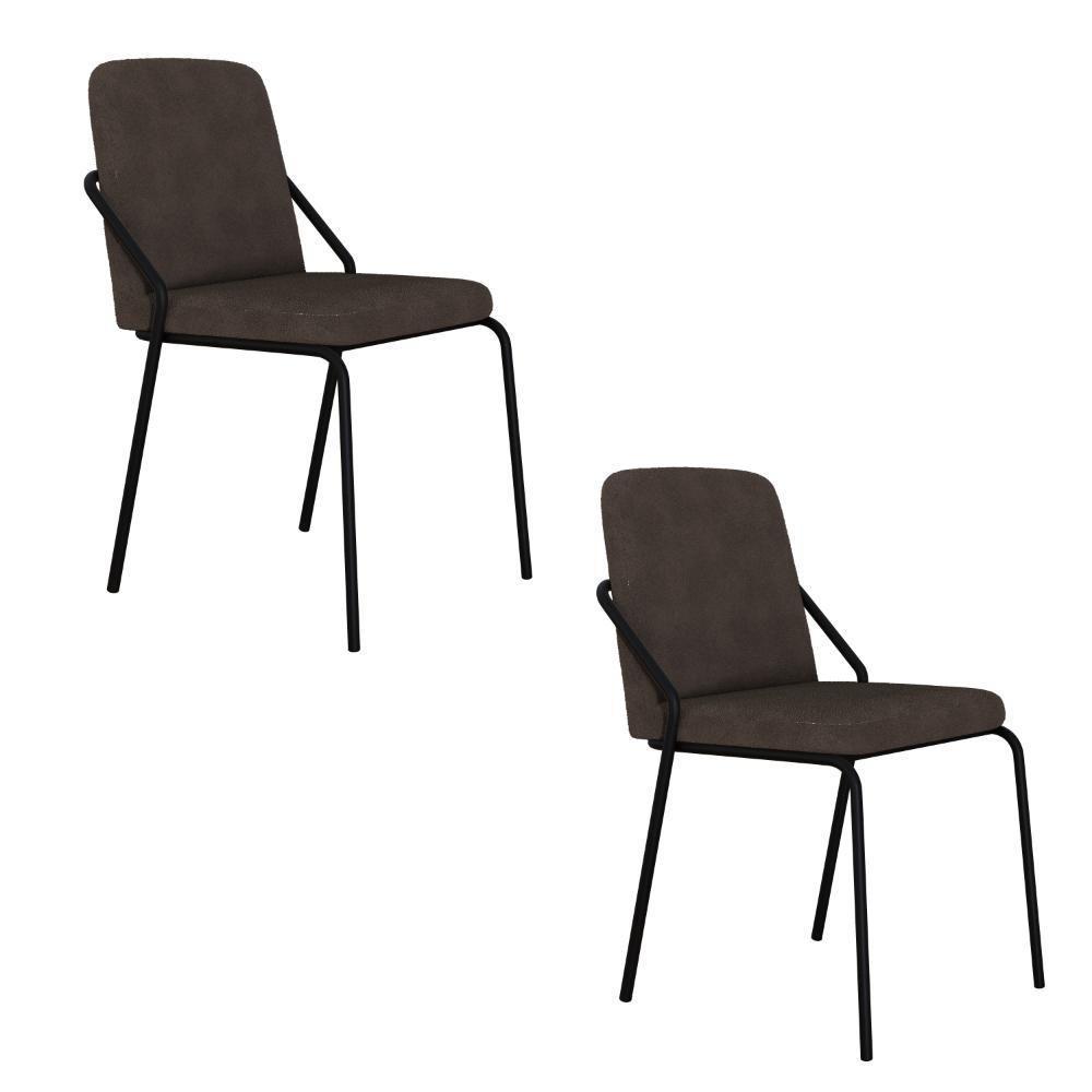 Cadeira Bloom Fixa C-4 Pes S-braco 490x580x850 Mm C-2 Un Boucle Marrom Castor Boucle Marrom Castor - 1