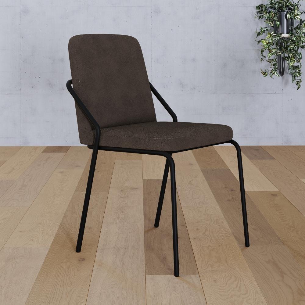 Cadeira Bloom Fixa C-4 Pes S-braco 490x580x850 Mm C-2 Un Boucle Marrom Castor Boucle Marrom Castor - 2