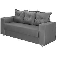 Conjunto Sofá 2 E 3 Lugares Palermo Veludo Cinza - 5