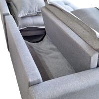 Sofá Cama Retrátil E Reclinável Dallas Linho Cinza 2,64 M - 9