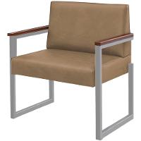 Conjunto Sofá 2 Lugares E 2 Poltronas Niterói Couro Bege Em Metal Champanhe - 6