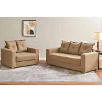 Conjunto Sofá 2 E 3 Lugares Palermo Veludo Cappuccino - 2