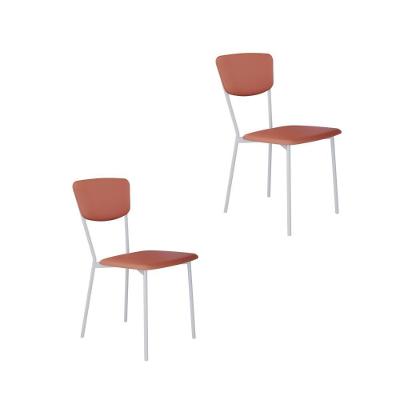 Cadeira Vintage Retrô Fixa C-4 Pés 425 X 505 X 830 Mm C-2 Un. Pés Brancos. Cn.marte Terra Rose Cn.marte Terra Rosê